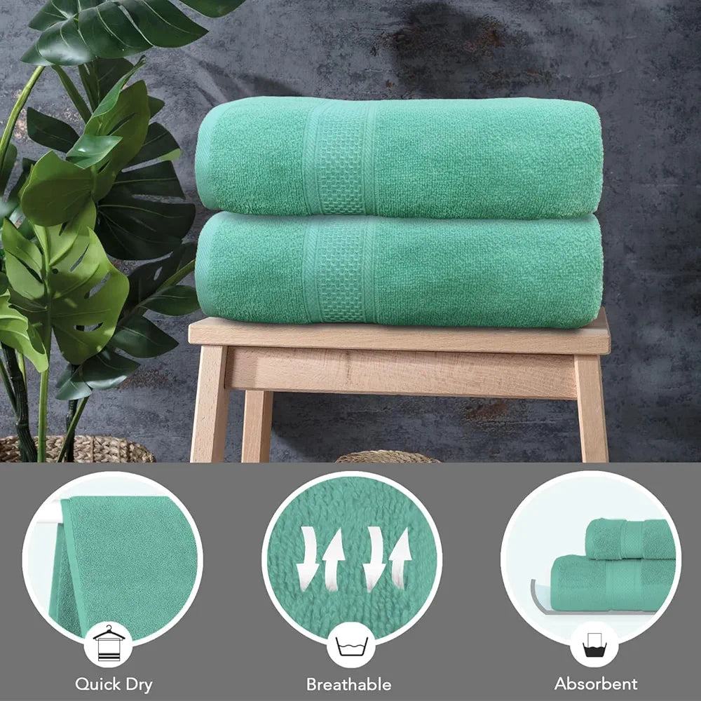 Luxe Home Cotton Bath Towel 450 GSM Quick Dry Large Size Bathroom Towels for Men & Women, Home, Kitchen, Gym, Spa